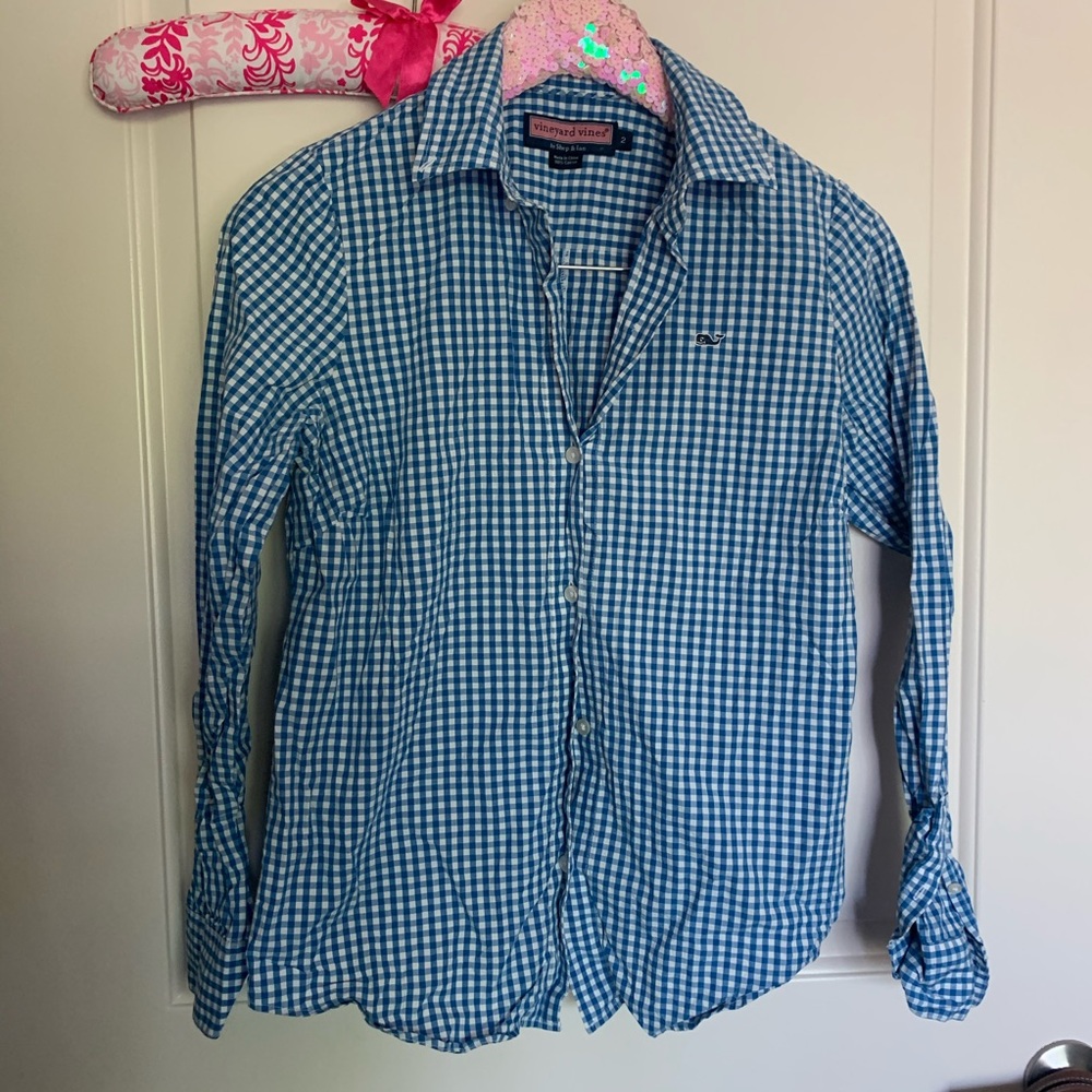 Vineyard Vines Blue Gingham Button Down 2